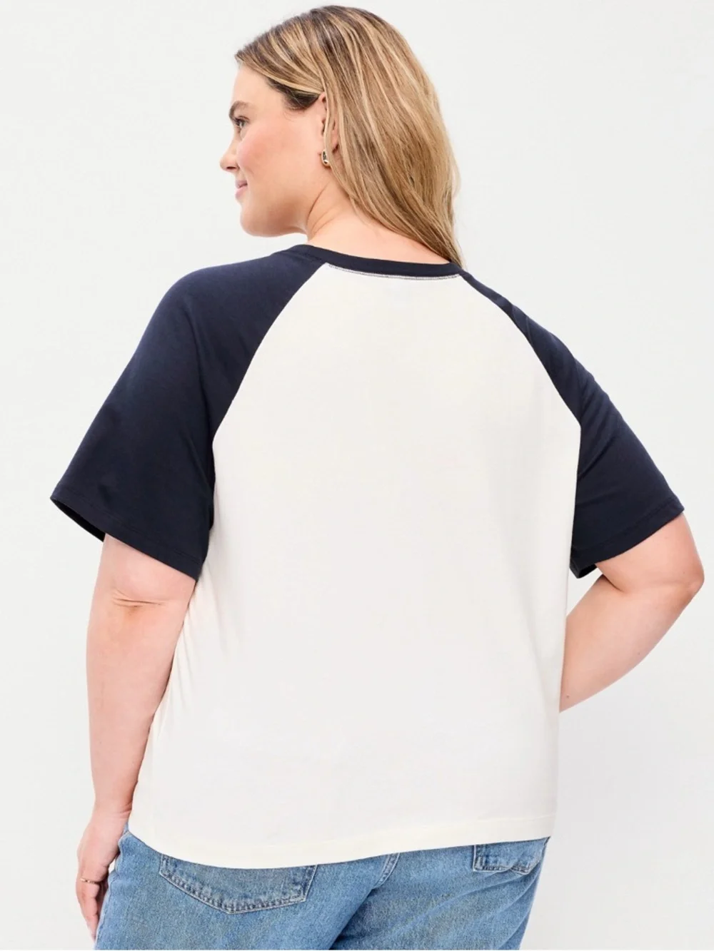 🆕 Old Navy Women's Vintage Crew-Neck Raglan T-Shirt Short Sleeve Tee S 4-6 Tall - Picture 8 of 15